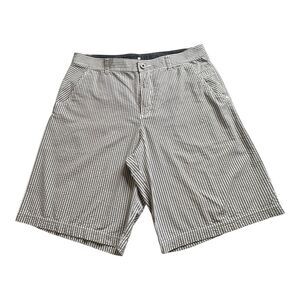 Lululemon Athletica Mens Shorts 38X10 Kahuna‎ Teal Blue Gray Striped Pockets